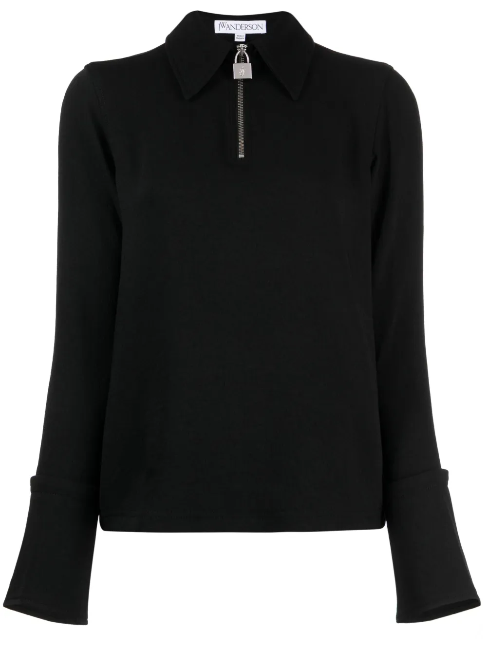 Jw Anderson Henley Padlock Polo Shirt In Black
