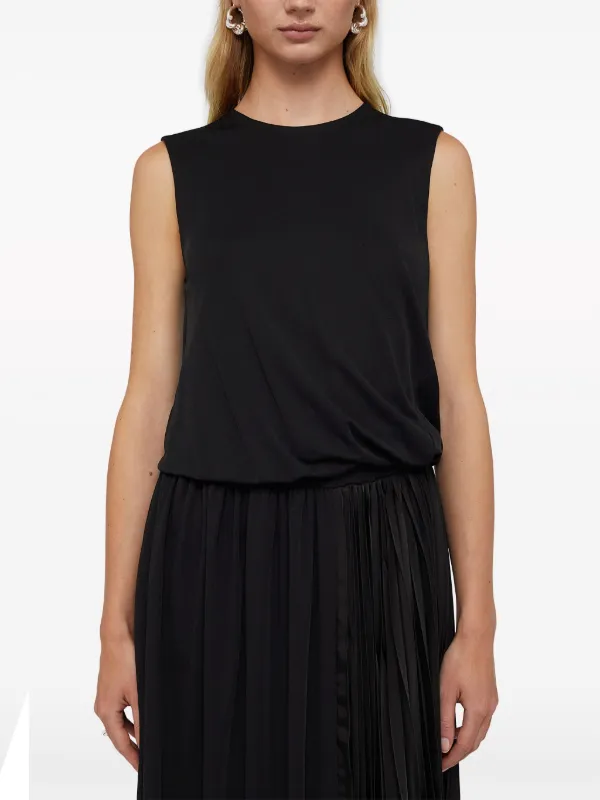 ★JIL SANDER★ジルサンダー ノースリーブストライプドレス Jil Sander ノースリーブ ドレス | ブラック | FARFETCH JP