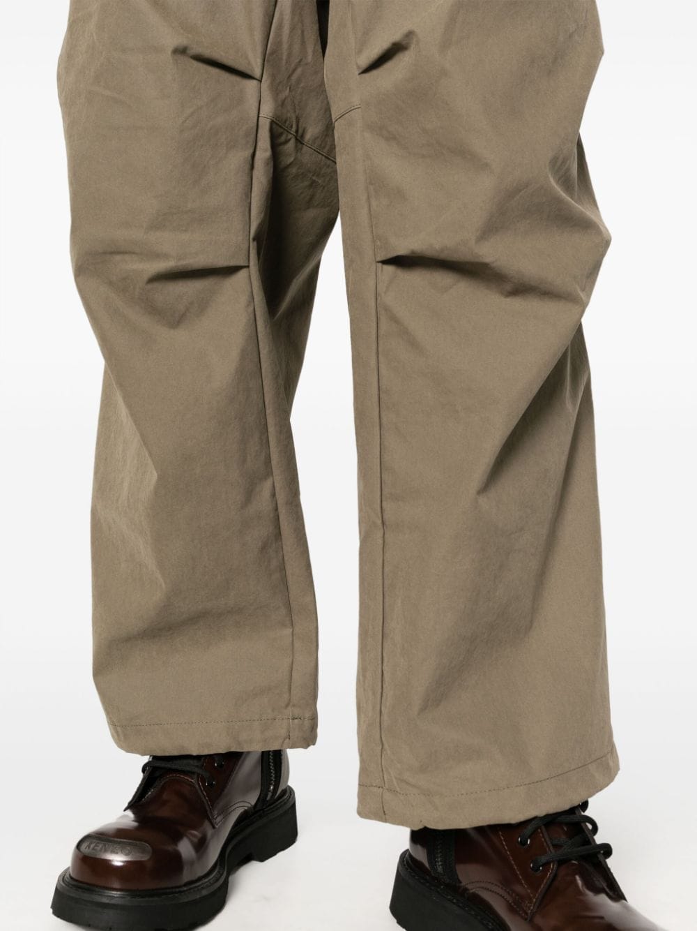 Shop Ten C Layered-design Wide-leg Trousers In Green