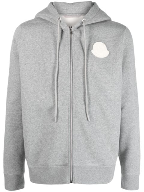 Moncler logo-patch zip-up hoodie