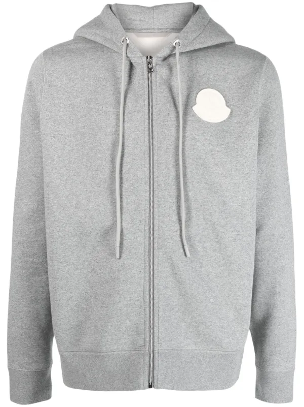 Moncler Monogram Zip-Up Hoodie Grey Men's - SS23 - US