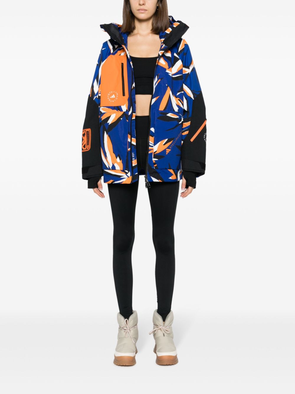 adidas by Stella McCartney x Terrex TrueNature abstract-print ski jacket - Blauw