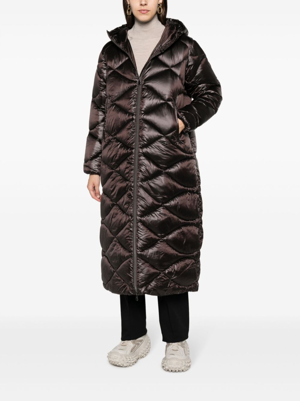 Save The Duck quilted hooded coat - Bruin