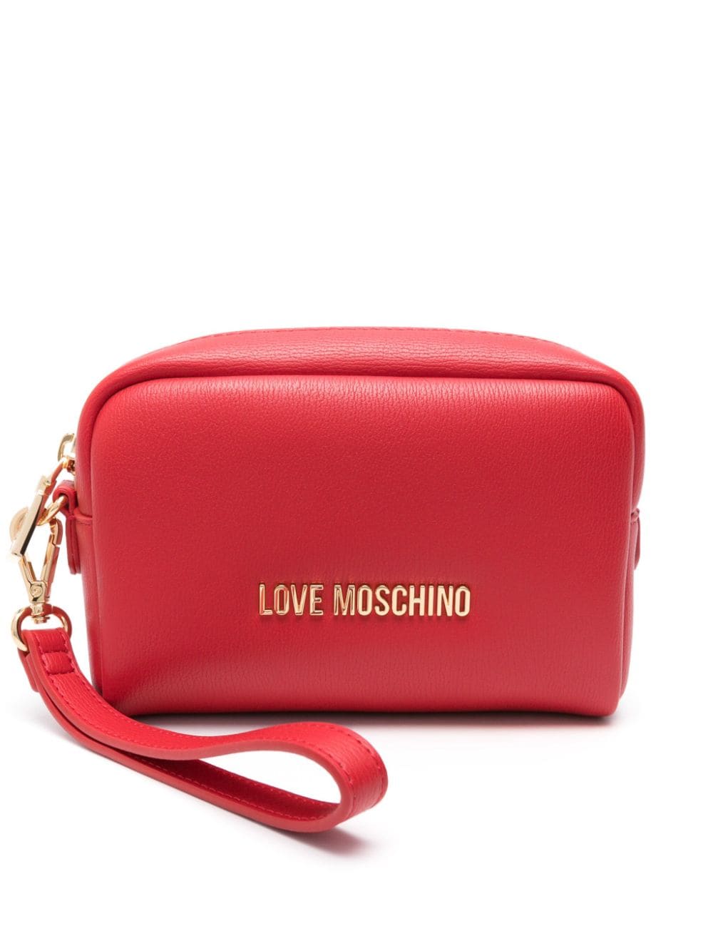 Love Moschino logo-plaque makeup bag - Rosso