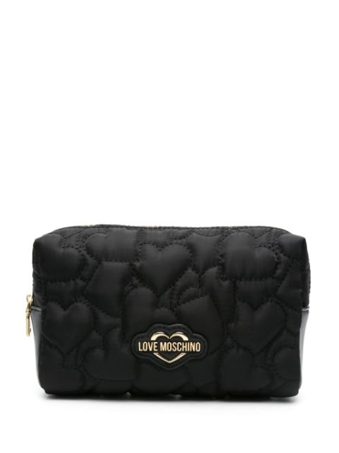 Love Moschino heart-quilted makeup bag