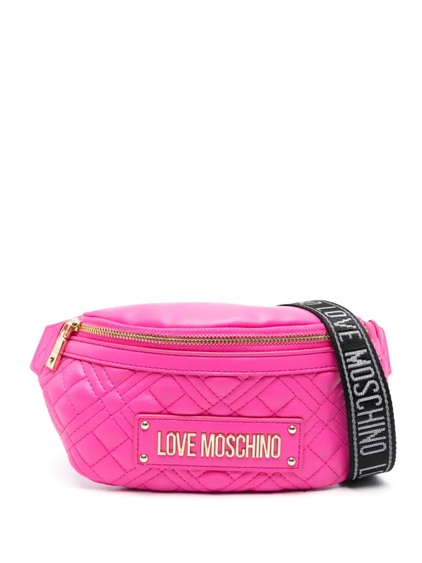 Pink quilted outlet belt bag