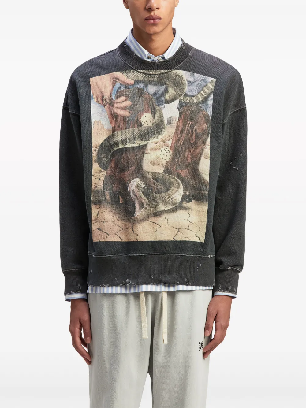 Palm Angels Sweater met print Zwart