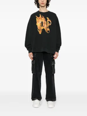 パーカー・フーディ Palm Angels Burning Monogram Print Sweatshirt Palm Angels スターパッチ パーカー | ブラック | FARFETCH JP