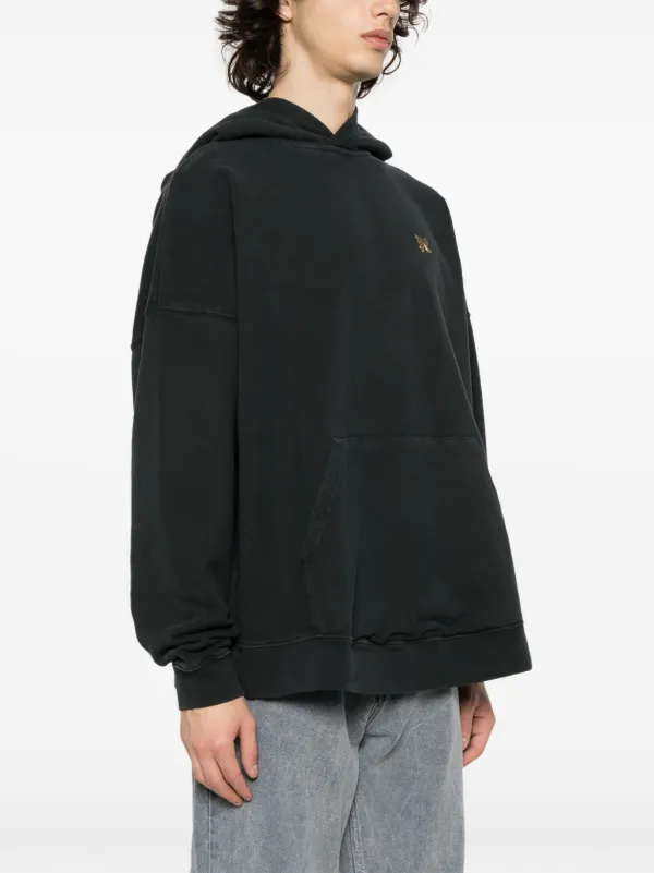 Palm Angels Foggy logo-print Hoodie | Black | FARFETCH