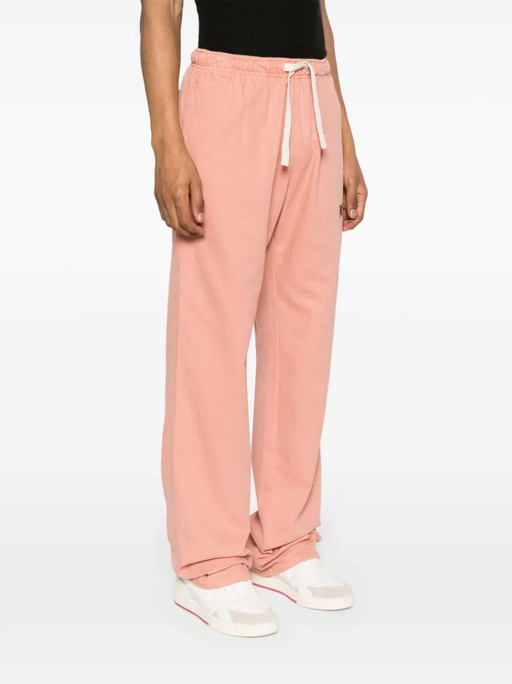 Shop Palm Angels Mid-rise Straight-leg Trousers In Pink