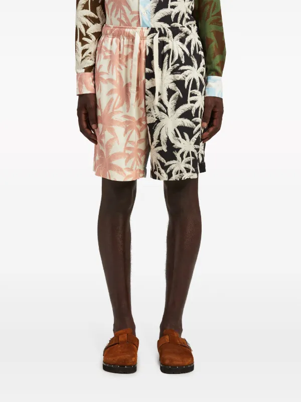 Palm Angels Patchwork Palms Shorts | White | FARFETCH
