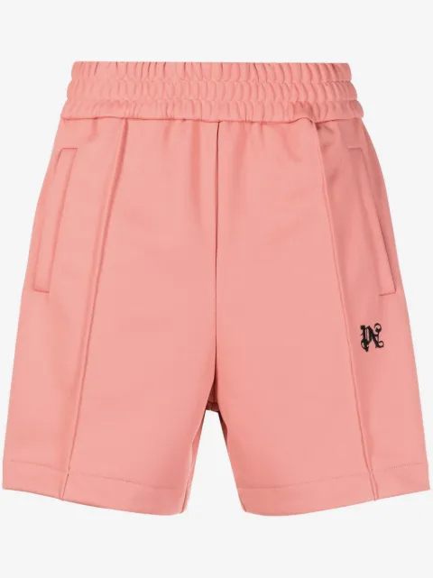 Palm Angels monogram-embroidered track shorts