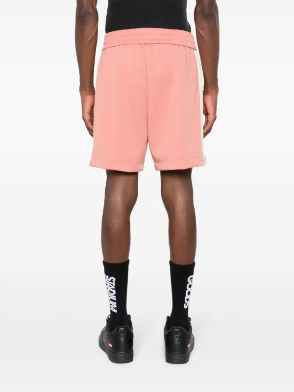 Palm Angels monogram-embroidered Track Shorts | Pink | FARFETCH