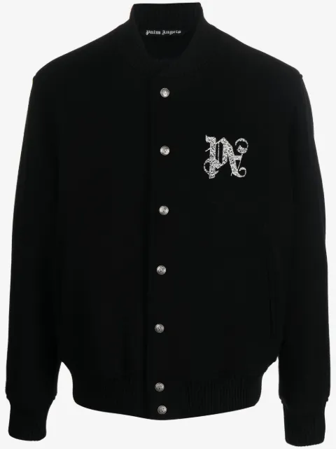 Palm Angels Jaqueta bomber com bordado monogramado