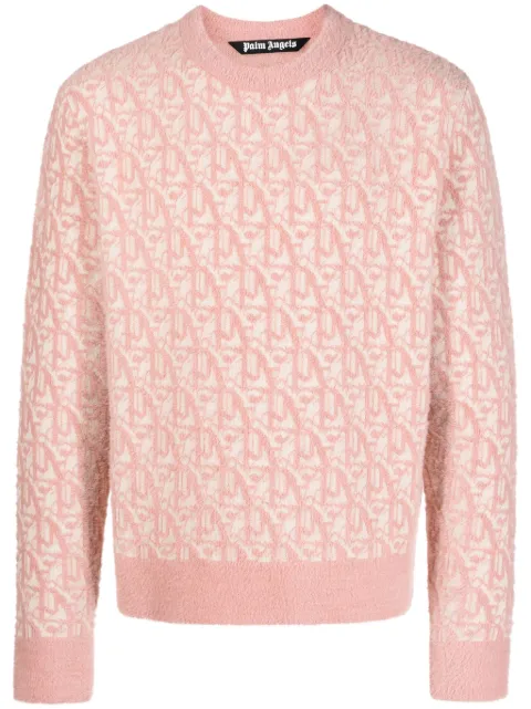 Palm Angels monogram-jacquard knitted jumper