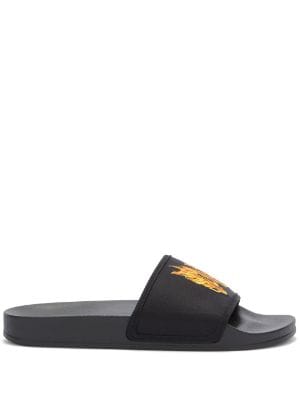 Palm Angels monogram embossed Pool Slides Farfetch