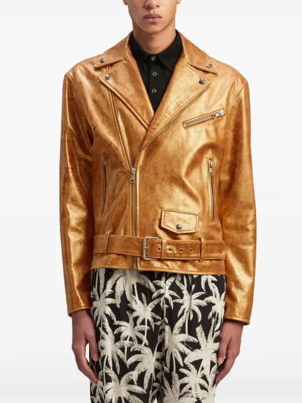 gold biker jacket