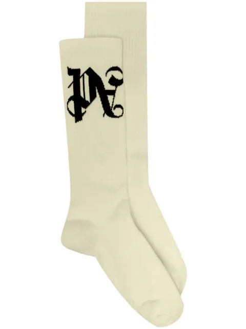Palm Angels monogram-intarsia ribbed socks