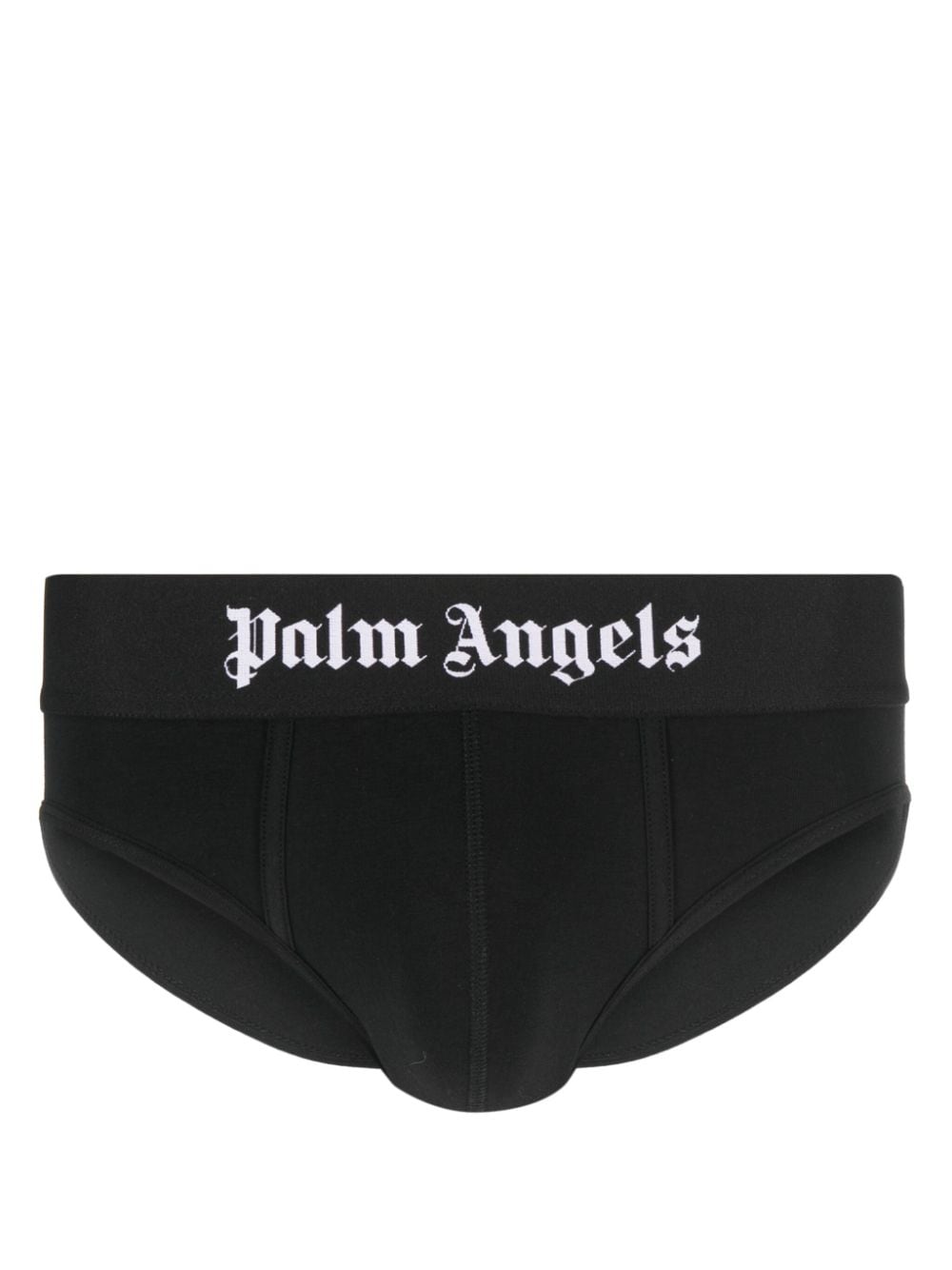 Shop Palm Angels Logo-print Briefs (pack Of Two) In Black