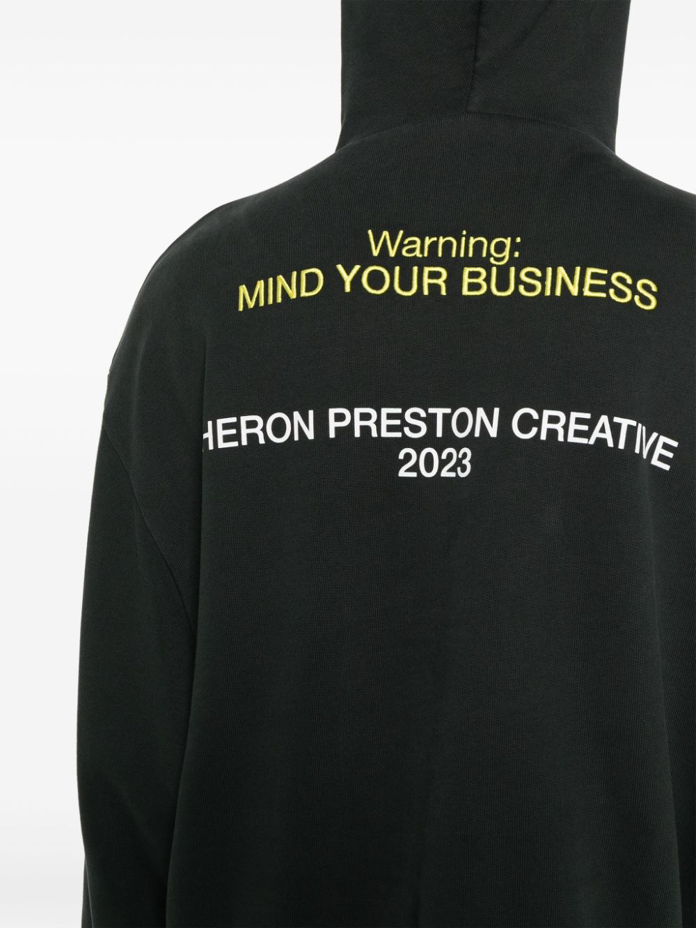 Shop Heron Preston H.p.c Security Tape Cotton Hoodie In Black