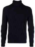 Zanone cable-knit roll-neck jumper - Blue