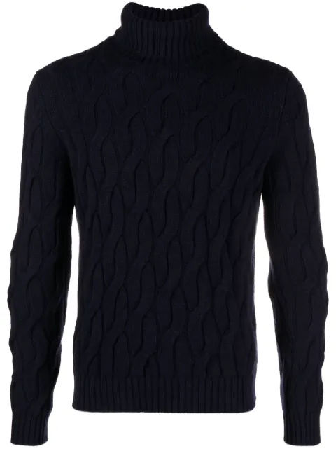 Zanone cable-knit roll-neck jumper