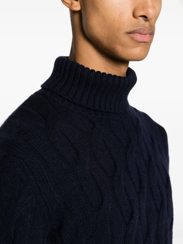 Cable knit polo best sale neck jumper