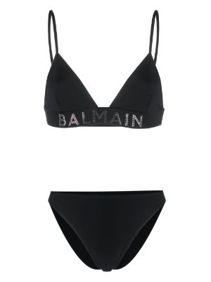 Balmain Logo Embroidered Triangle Bra - Farfetch