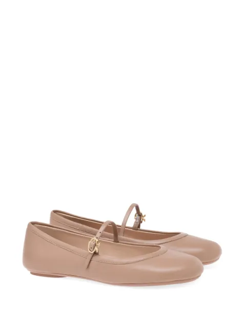 Gianvito Rossi Carla leather ballerina shoes G2222305GOMNAP - 1