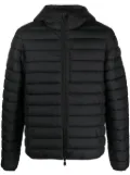 Save The Duck logo-patch padded hooded jacket - Black