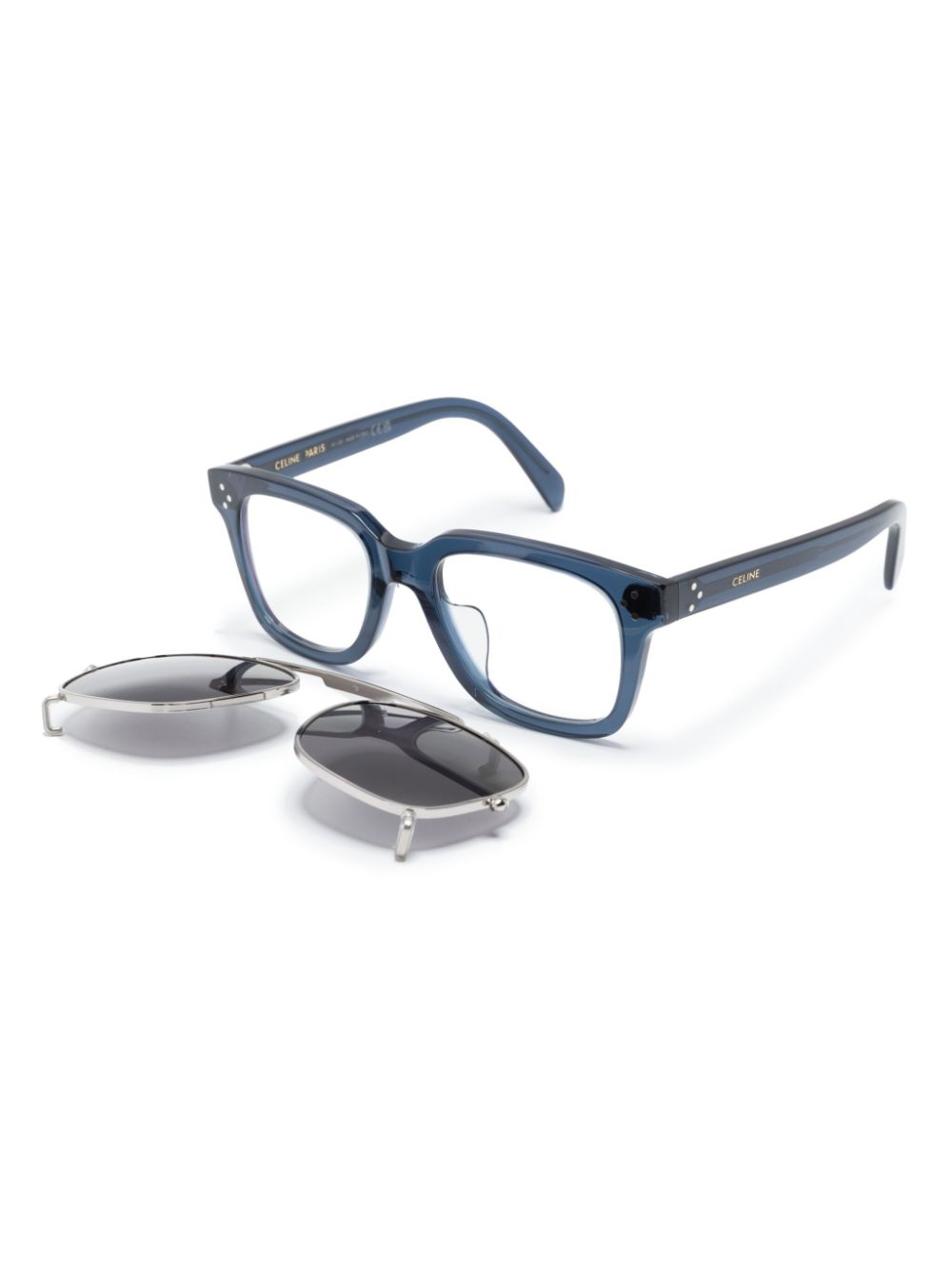 Celine Eyewear Zonnebril met rechthoekig montuur - Blauw