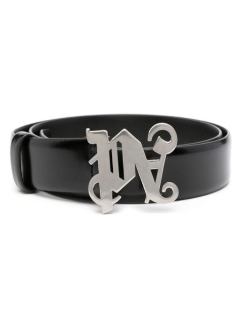 Palm Angels monogram-appliqu� leather belt