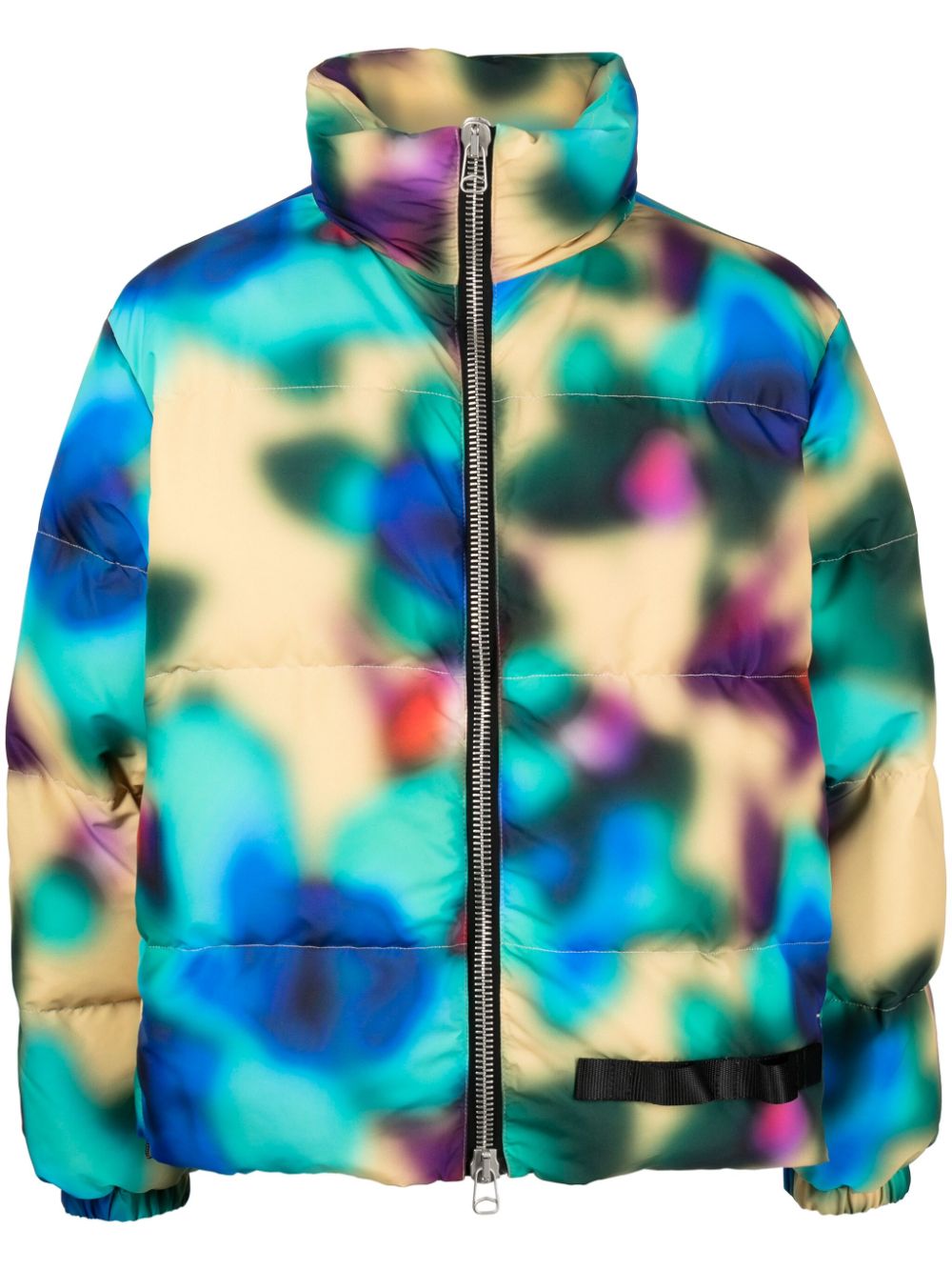 abstract-print padded jacket