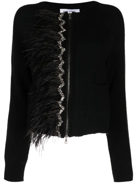 Dice Kayek crystal-embellished zip-up cardigan