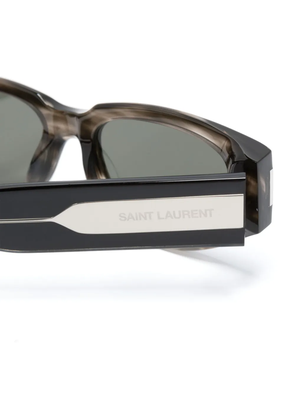 Saint Laurent Eyewear Zonnebril met ovalen montuur Zwart