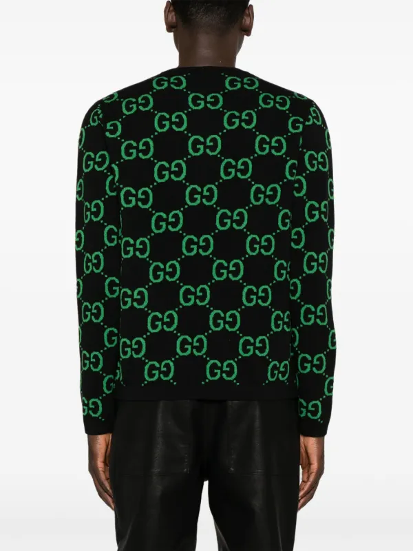 Gucci GG jacquard Wool Jumper Black FARFETCH AE