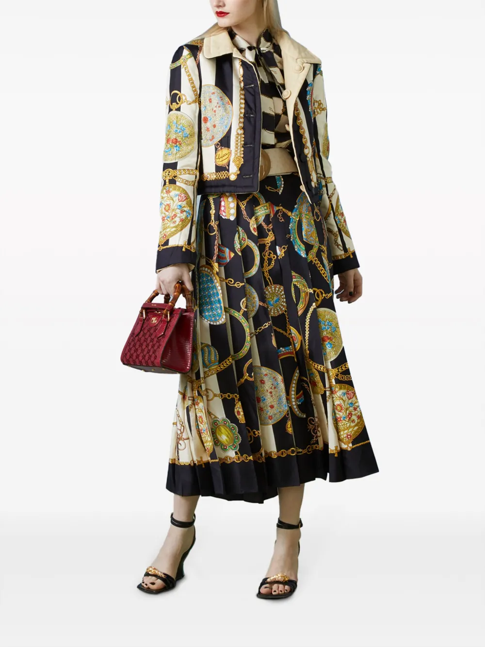 Gucci Rok met grafische print - Zwart