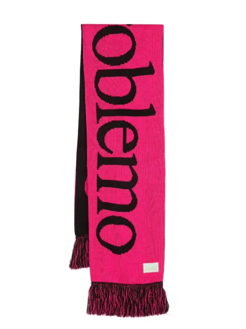 Aries slogan-print fringed scarf