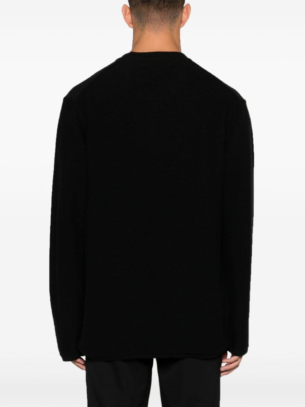 Shop Comme Des Garçons Homme Deux Fringe-detail Wool Jumper In Black