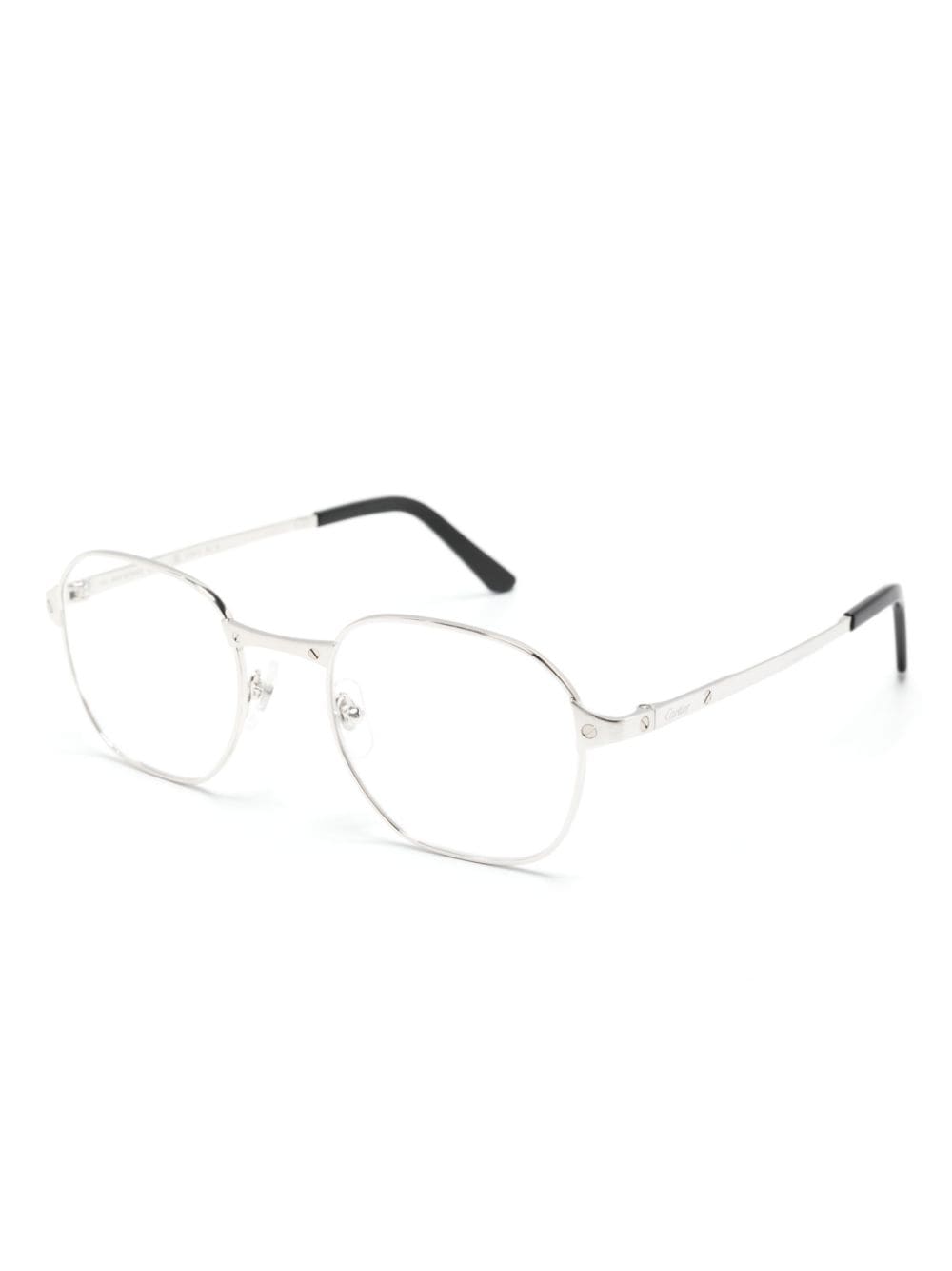 Shop Cartier Ct0441o Square-frame Glasses In Silver