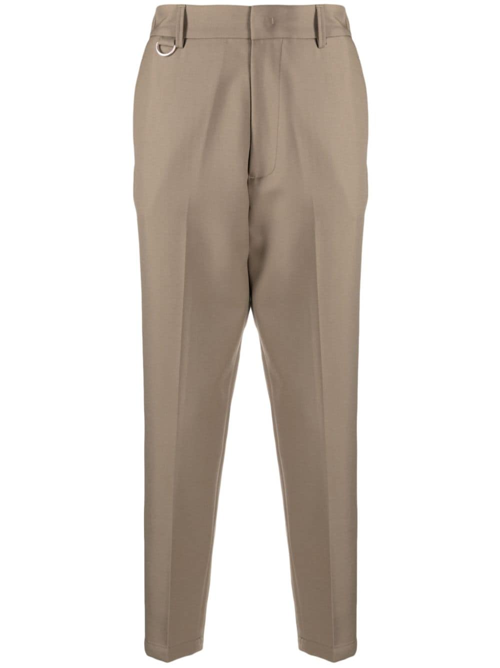 LOW BRAND PRESSED-CREASE TAPERED TROUSERS