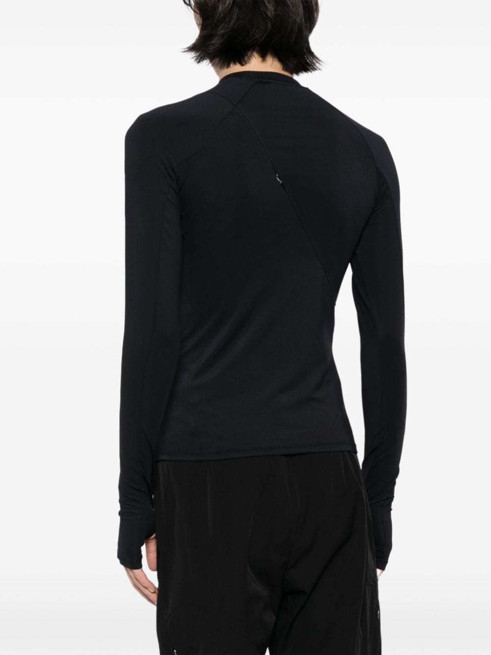 Shop Post Archive Faction Zip-detail Long-sleeve T-shirt In Black