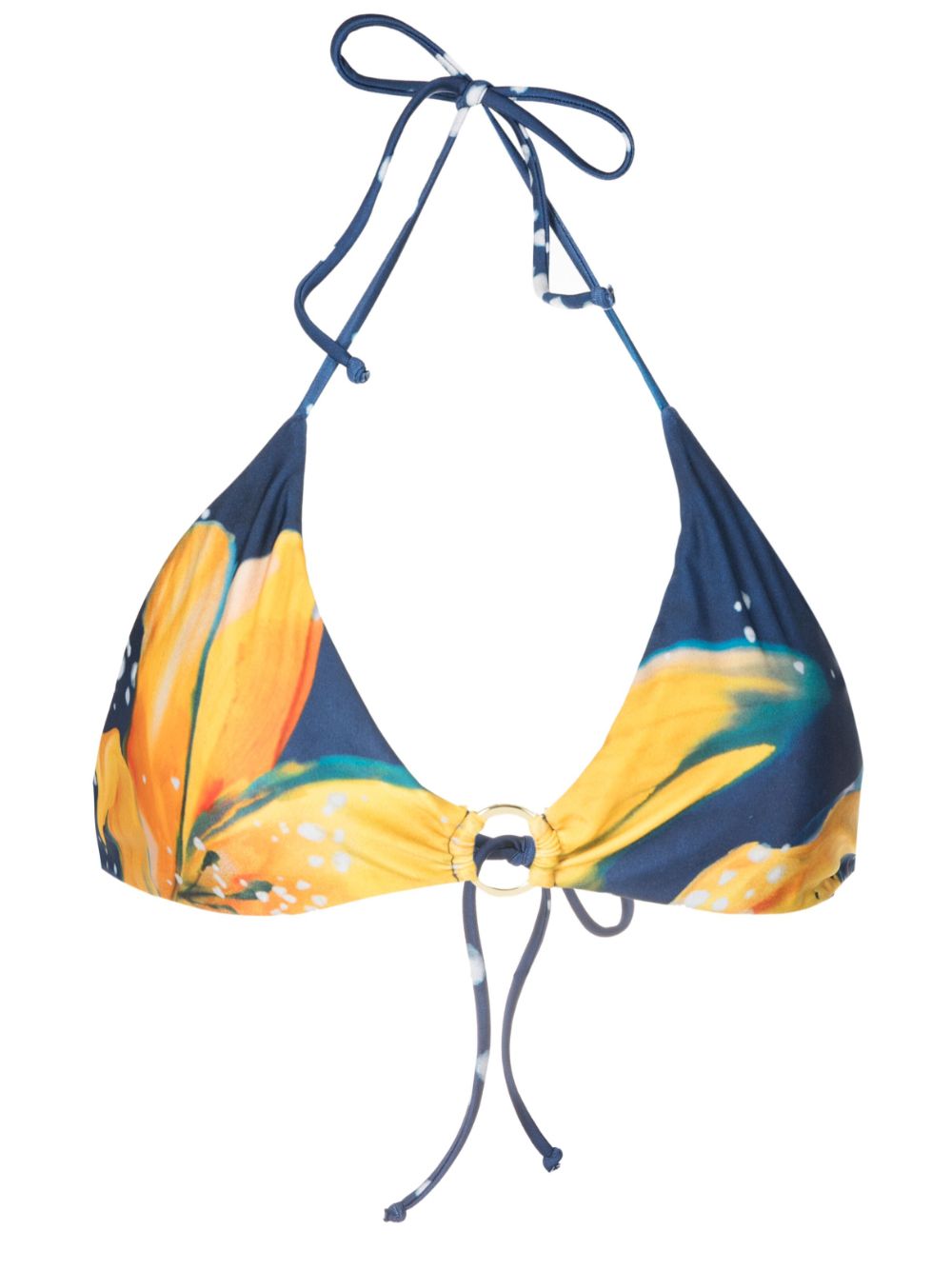 Lenny Niemeyer floral-print triangle-shape bikini top - Blue