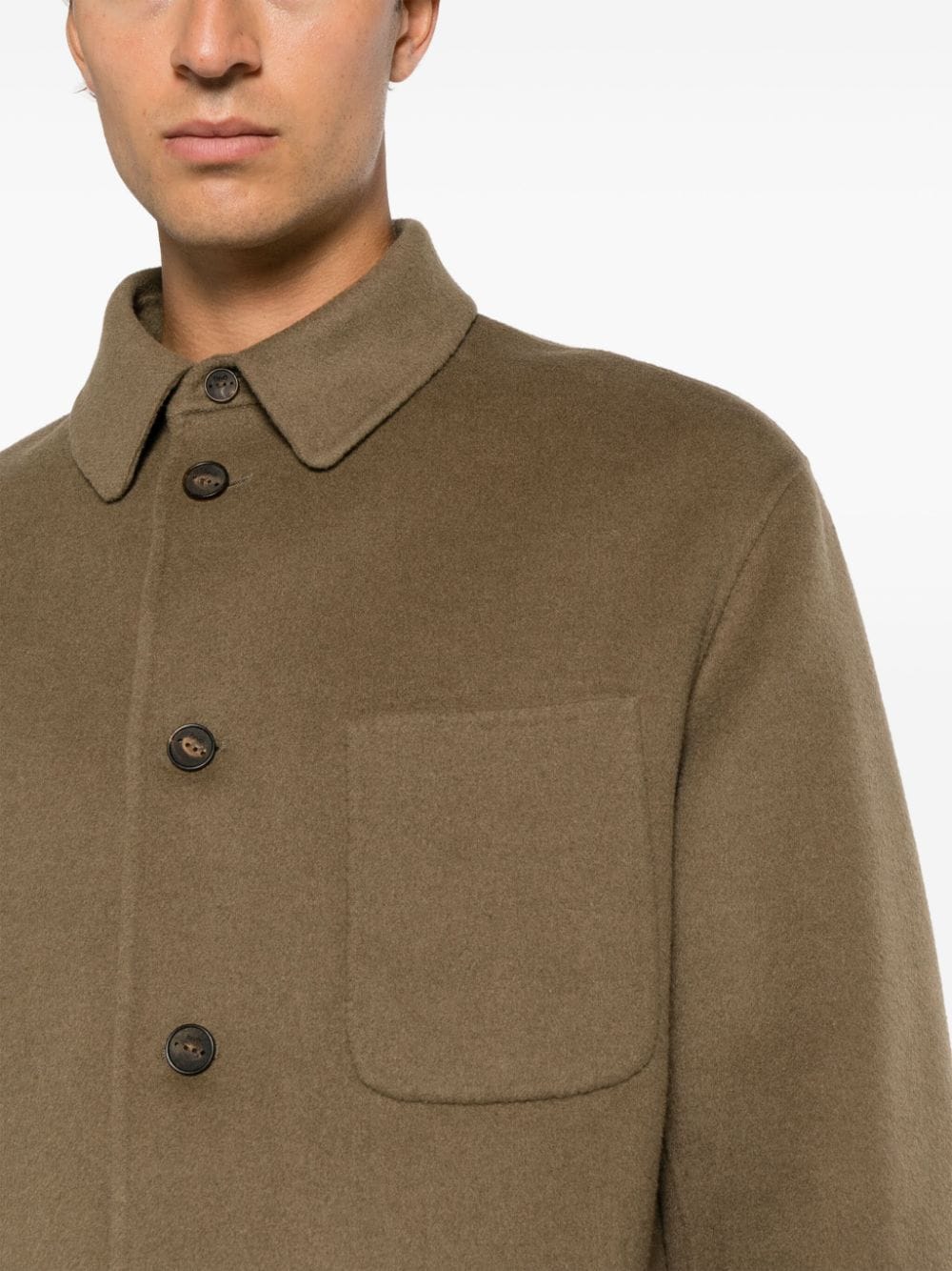 Shop Hevo Bari D Wool Shirt Jacket In Brown