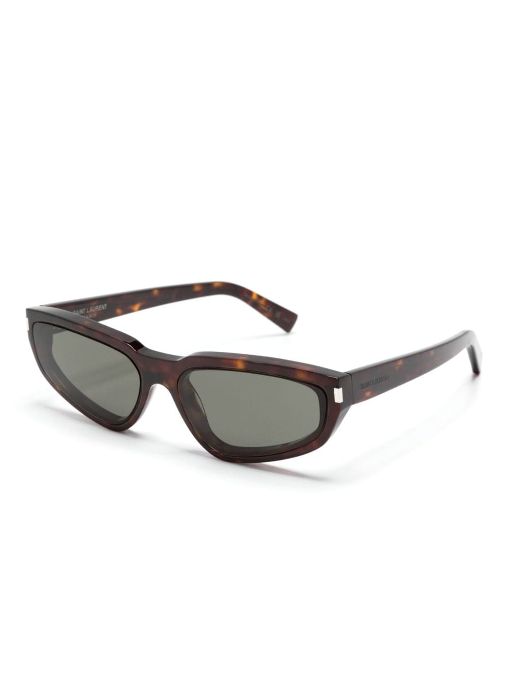 Shop Saint Laurent Nova Tortoiseshell Sunglasses In Braun