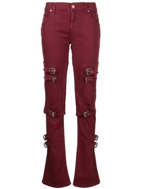 Blumarine buckle-embellished cut-out jeans