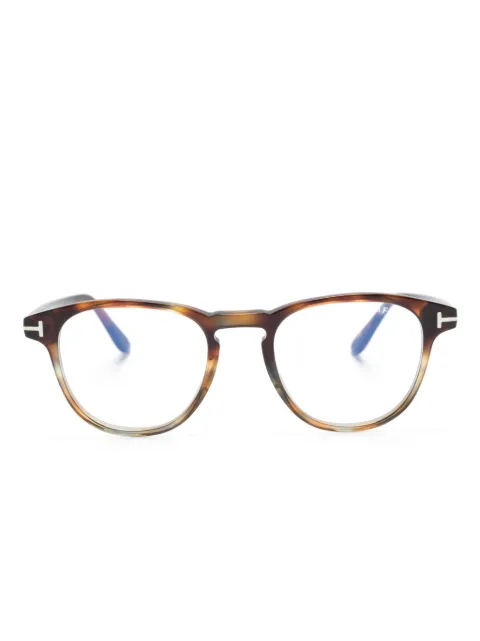 TOM FORD Eyewear round-frame tortoiseshell-effect glasses