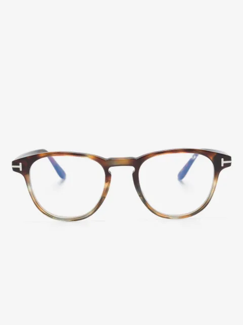 TOM FORD Eyewear round-frame tortoiseshell-effect glasses