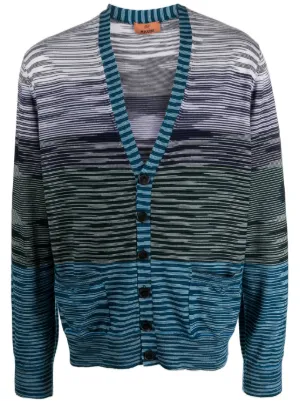 Mens striped cardigan sale