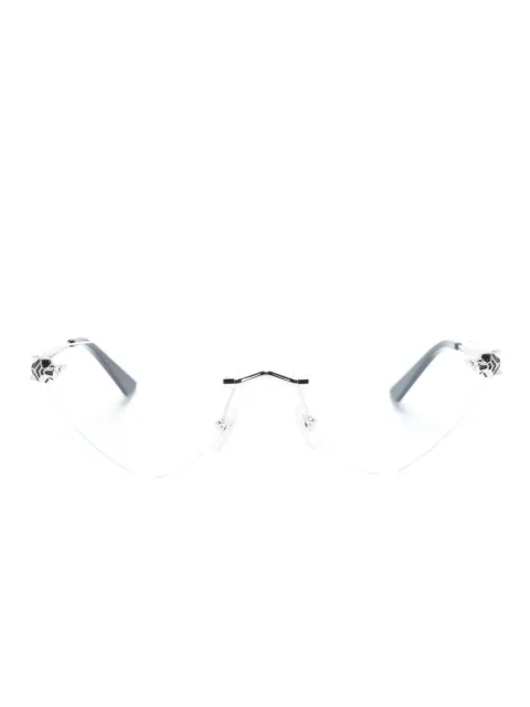 Cartier Eyewear Armação de óculos gatinho com logo